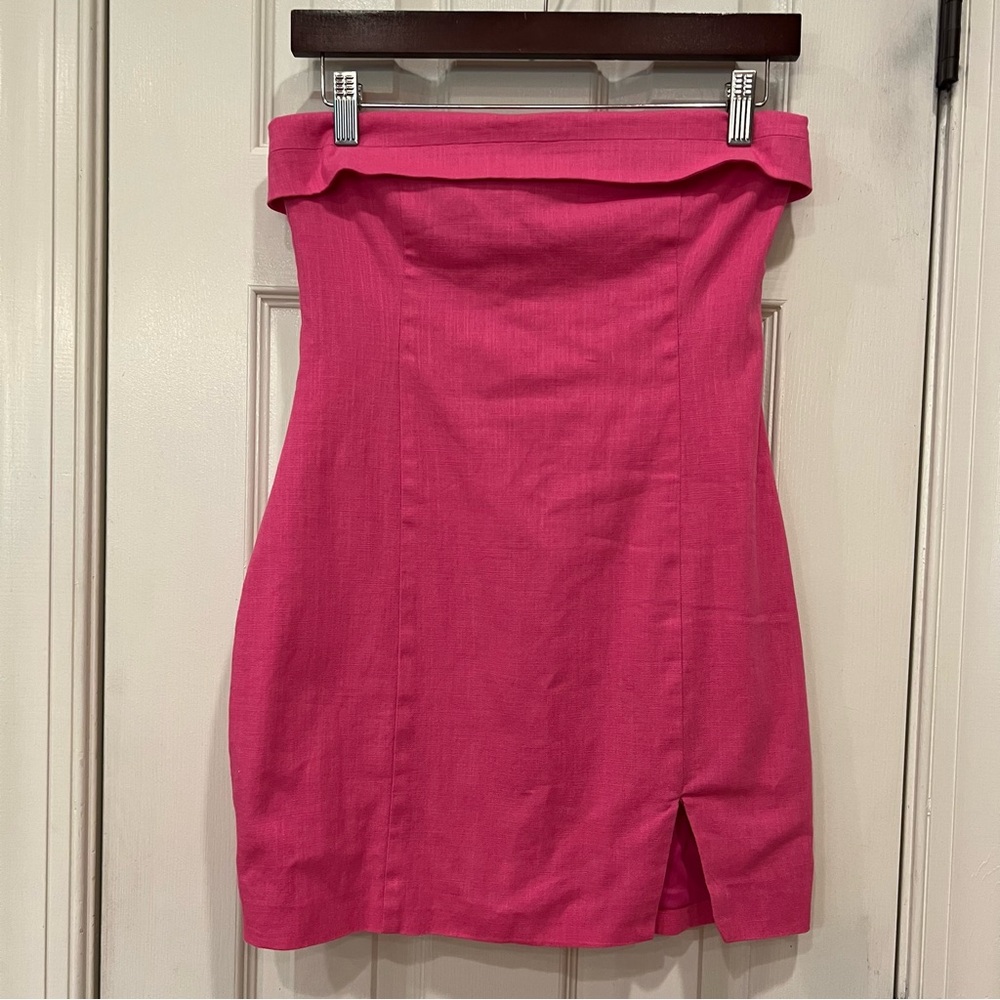 NWOT Altar’d State Phoebe Strapless Slit Dress Mini Strapless Dress Pink - Picture 4 of 10